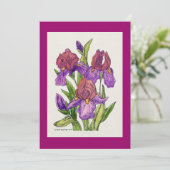 Iris-Aquarell Einladung (Stehend Vorderseite)