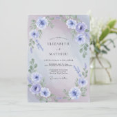 Iris-Aquarell-Hochzeit Einladung (Stehend Vorderseite)