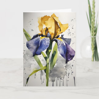 Iris - Aquarellblumen Karte