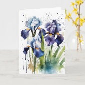 Iris - Aquarellblumen Karte (Gelbe Blume)