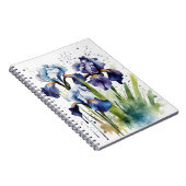 Iris - Aquarellblumen Notizblock (Rechte Seite)