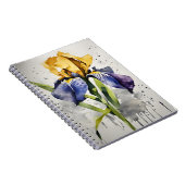 Iris - Aquarellblumen Notizblock (Rechte Seite)
