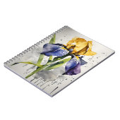 Iris - Aquarellblumen Notizblock (Linke Seite)