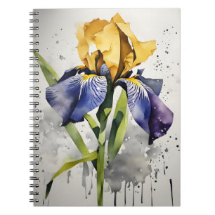 Iris - Aquarellblumen Notizblock