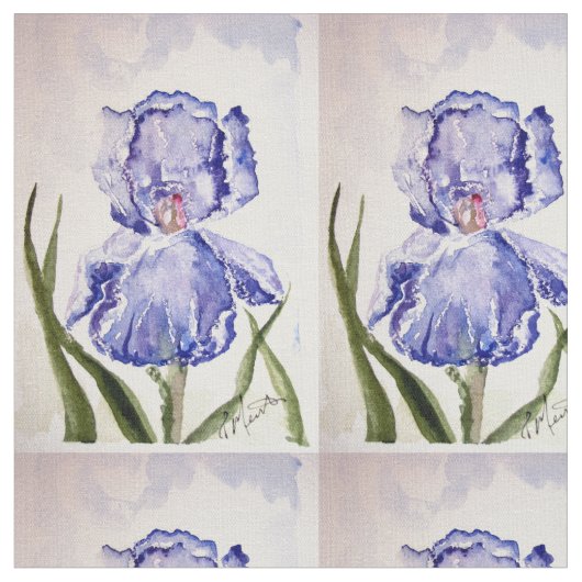 Iris-Aquarellmalerei Stoff (Nahaufnahme)