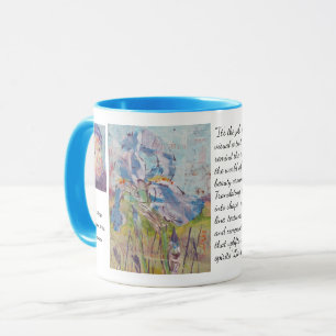 Iris auf Collage / Künstler Larry Lerew Tasse