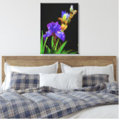 Iris auf schwarz leinwanddruck (Insitu (Schlafzimmer))