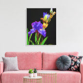 Iris auf schwarz leinwanddruck (Insitu (Wohnzimmer))