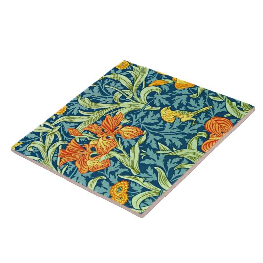 Iris, beliebtes Design von William Morris, Fliese (Seite)