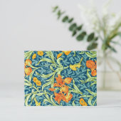 Iris, beliebtes Design von William Morris, Postkarte (Stehend Vorderseite)