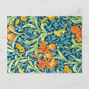 Iris, beliebtes Design von William Morris, Postkarte