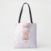 Iris | Benutzerdefiniertes rosa Teddy-Bär-Kinderzi Tasche (Vorderseite)