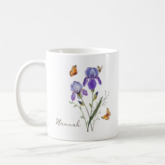 Iris Birth Month Flower Kaffeetasse (Links)