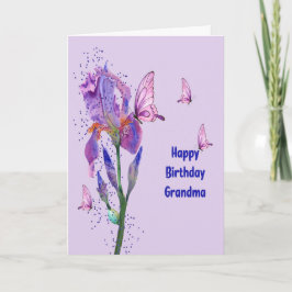 Iris Birthday Card für Oma Karte