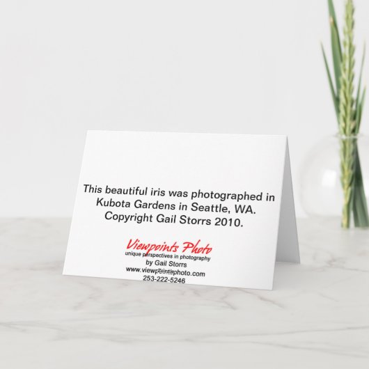 Iris Birthday Card Karte (Rückseite)