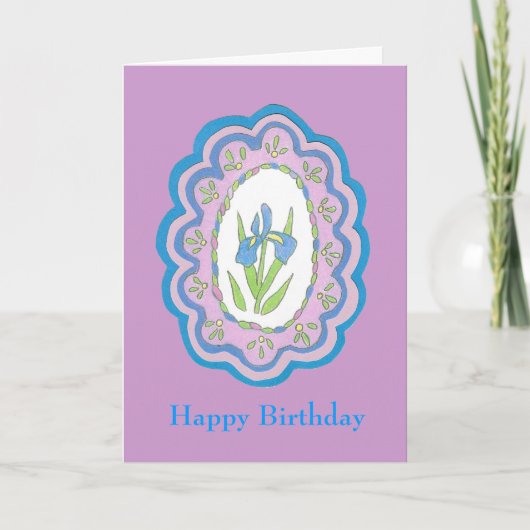 Iris Birthday Card Karte (Vorderseite)