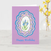 Iris Birthday Card Karte (Gelbe Blume)