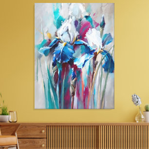 Iris Bloom – Moderne impressionistische Blumenwand Leinwanddruck