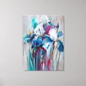Iris Bloom – Moderne impressionistische Blumenwand Leinwanddruck (Vorderseite)