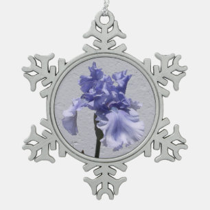 Iris Bloom Schneeflocken Zinn-Ornament