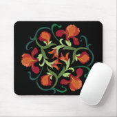Iris Blooms Interwoven auf schwarzer Mousepad (Mit Mouse)