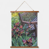 Iris Blooms und Garden Park Benale Wandteppich Mit Holzrahmen (Vorderseite)