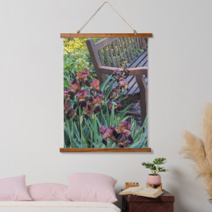 Iris Blooms und Garden Park Benale Wandteppich Mit Holzrahmen