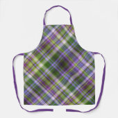 Iris blüht Lila und grün Kariert Schürze (Vorderseite)
