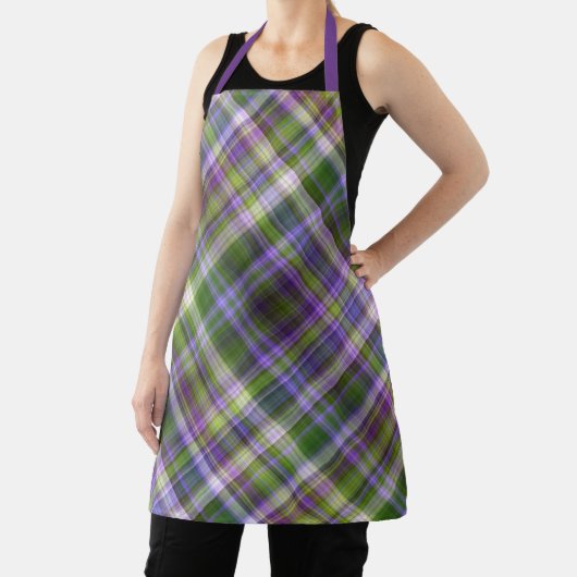 Iris blüht Lila und grün Kariert Schürze (InSitu)