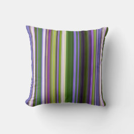 Iris blüht Lila und grüner Streifen Kissen