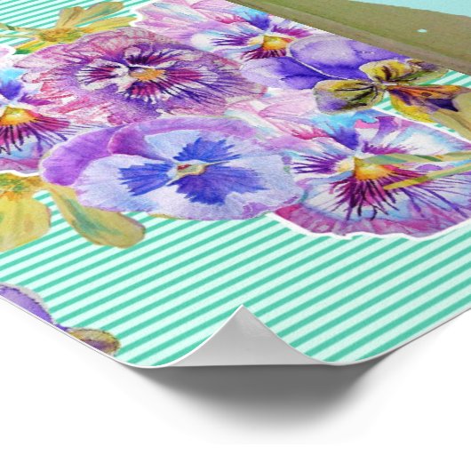 Iris Blume Aqua Green Poster (Ecke)
