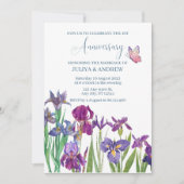 Iris Blume Aquarell Jubiläum Party Einladung (Vorderseite)