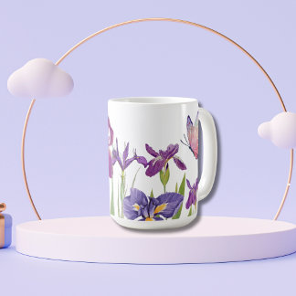 Iris Blume Aquarell Kaffee Tasse