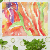 Iris Blume Aquarellmalerei Geschirrtuch (Gefaltet)