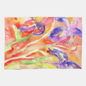 Iris Blume Aquarellmalerei Geschirrtuch (Horizontal)