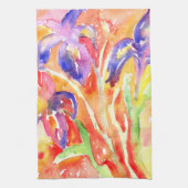 Iris Blume Aquarellmalerei Geschirrtuch (Vertikal)