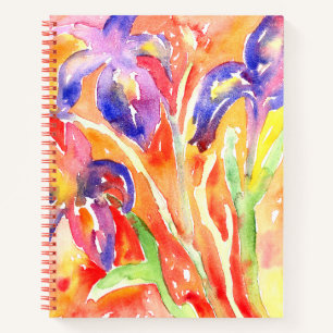 Iris Blume Aquarellmalerei Notizblock
