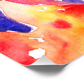 Iris Blume Aquarellmalerei Poster (Ecke)