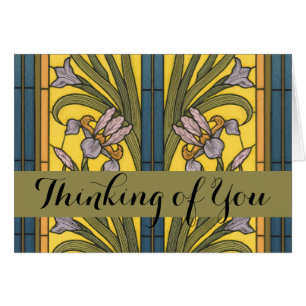 Iris Blume Art Nouveau Glass Blue Gold