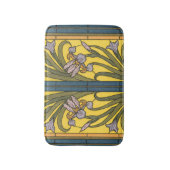 Iris Blume Art Nouveau Glass Blue Gold Badematte (Vorderseite Vertikal)