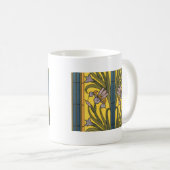 Iris Blume Art Nouveau Glass Blue Gold Kaffeetasse (VorderseiteRechts)