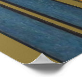 Iris Blume Art Nouveau Glass Blue Gold Poster (Ecke)