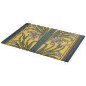 Iris Blume Art Nouveau Glass Blue Gold Schneidebrett (Ecke)