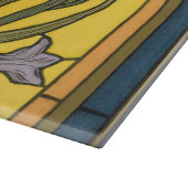 Iris Blume Art Nouveau Glass Blue Gold Schneidebrett (Ecke)