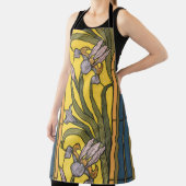 Iris Blume Art Nouveau Glass Blue Gold Schürze (InSitu)