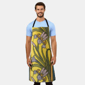 Iris Blume Art Nouveau Glass Blue Gold Schürze (Getragen)