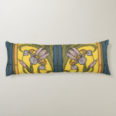 Iris Blume Art Nouveau Glass Blue Gold Seitenschläferkissen (Rückseite)