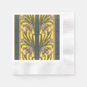 Iris Blume Art Nouveau Glass Blue Gold Serviette (Vorderseite)