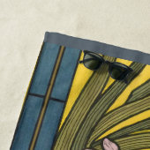 Iris Blume Art Nouveau Glass Blue Gold Strandtuch (Beispiel)