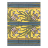 Iris Blume Art Nouveau Glass Blue Gold Tischdecke (Vorderseite)